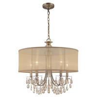 Five Light Chandelier by Crystorama - Hampton Collection, Antique Brass Finish - 5625-AB