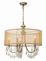 Five Light Chandelier by Crystorama - Hampton Collection, Antique Brass Finish - 5625-AB