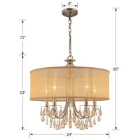 Five Light Chandelier by Crystorama - Hampton Collection, Antique Brass Finish - 5625-AB