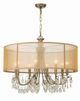 Eight Light Chandelier by Crystorama - Hampton Collection, Antique Brass Finish - 5628-AB