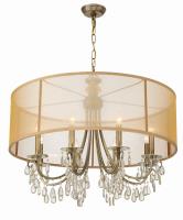 Eight Light Chandelier by Crystorama - Hampton Collection, Antique Brass Finish - 5628-AB