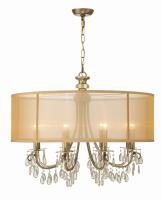 Eight Light Chandelier by Crystorama - Hampton Collection, Antique Brass Finish - 5628-AB