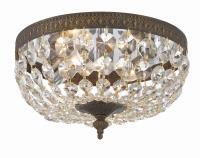 Two Light Flush Mount by Crystorama - Waltham Collection, English Bronze Finish - 710-EB-CL-MWP