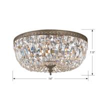 Three Light Flush Mount by Crystorama - Waltham Collection, English Bronze Finish - 714-EB-CL-MWP