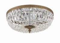 Three Light Flush Mount by Crystorama - Waltham Collection, Olde Brass Finish - 716-OB-CL-MWP