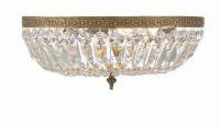 Three Light Flush Mount by Crystorama - Waltham Collection, Olde Brass Finish - 716-OB-CL-MWP