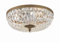 Three Light Flush Mount by Crystorama - Waltham Collection, Olde Brass Finish - 716-OB-CL-MWP