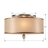 Three Light Flush Mount by Crystorama - Luxo Collection, Antique Brass Finish - 9503-AB