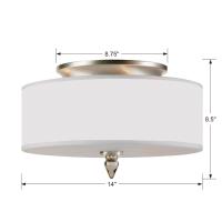 Three Light Flush Mount by Crystorama - Luxo Collection, Satin Nickel Finish - 9503-SN
