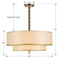 Five Light Chandelier by Crystorama - Luxo Collection, Antique Brass Finish - 9507-AB