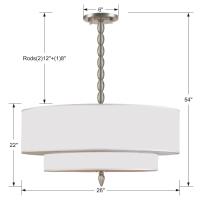 Five Light Chandelier by Crystorama - Luxo Collection, Satin Nickel Finish - 9507-SN