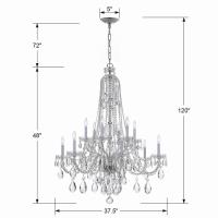 12 Light Chandelier by Crystorama - Traditional Crystal Collection, Polished Chrome Finish - 1112-CH-CL-MWP