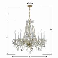Eight Light Chandelier by Crystorama - Traditional Crystal Collection, Polished Brass Finish - 1138-PB-CL-MWP