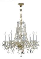 Eight Light Chandelier by Crystorama - Traditional Crystal Collection, Polished Brass Finish - 1138-PB-CL-MWP