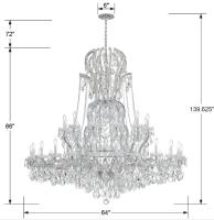 37 Light Chandelier by Crystorama - Maria Theresa Collection, Polished Chrome Finish - 4460-CH-CL-MWP