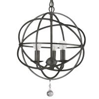 Three Light Mini Chandelier by Crystorama - Solaris Collection, English Bronze Finish - 9225-EB