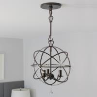 Three Light Mini Chandelier by Crystorama - Solaris Collection, English Bronze Finish - 9225-EB