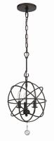 Three Light Mini Chandelier by Crystorama - Solaris Collection, English Bronze Finish - 9225-EB