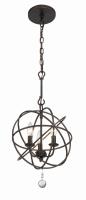 Three Light Mini Chandelier by Crystorama - Solaris Collection, English Bronze Finish - 9225-EB