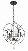 Six Light Chandelier by Crystorama - Solaris Collection, English Bronze Finish - 9226-EB