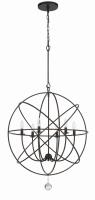 Six Light Chandelier by Crystorama - Solaris Collection, English Bronze Finish - 9228-EB