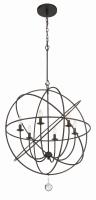 Six Light Chandelier by Crystorama - Solaris Collection, English Bronze Finish - 9228-EB