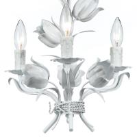 Three Light Mini Chandelier by Crystorama - Southport Collection, Wet White Finish - 4813-WW
