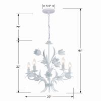 Five Light Chandelier by Crystorama - Southport Collection, Wet White Finish - 4815-WW
