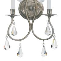 Two Light Wall Sconce by Crystorama - Ashton Collection, Olde Silver Finish - 5012-OS-CL-MWP
