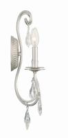 Two Light Wall Sconce by Crystorama - Ashton Collection, Olde Silver Finish - 5012-OS-CL-MWP