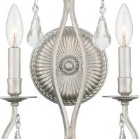 Two Light Wall Sconce by Crystorama - Ashton Collection, Olde Silver Finish - 5012-OS-CL-MWP