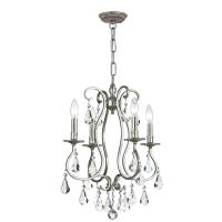 Four Light Mini Chandelier by Crystorama - Ashton Collection, Olde Silver Finish - 5014-OS-CL-MWP