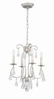 Four Light Mini Chandelier by Crystorama - Ashton Collection, Olde Silver Finish - 5014-OS-CL-MWP