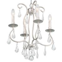 Four Light Mini Chandelier by Crystorama - Ashton Collection, Olde Silver Finish - 5014-OS-CL-MWP