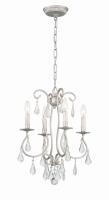 Four Light Mini Chandelier by Crystorama - Ashton Collection, Olde Silver Finish - 5014-OS-CL-MWP
