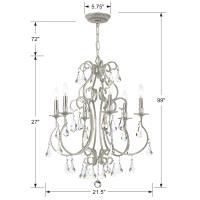 Six Light Chandelier by Crystorama - Ashton Collection, Olde Silver Finish - 5016-OS-CL-MWP