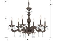Six Light Chandelier by Crystorama - Paris Market Collection, Venetian Bronze Finish - 5036-VB-CL-MWP