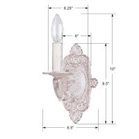 One Light Wall Sconce by Crystorama - Paris Market Collection, Antique White Finish - 5111-AW