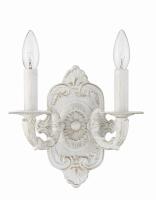 Two Light Wall Sconce by Crystorama - Paris Market Collection, Antique White Finish - 5122-AW