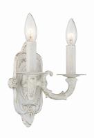 Two Light Wall Sconce by Crystorama - Paris Market Collection, Antique White Finish - 5122-AW
