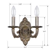 Two Light Wall Sconce by Crystorama - Paris Market Collection, Venetian Bronze Finish - 5122-VB