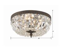 Three Light Flush Mount by Crystorama - Waltham Collection, English Bronze Finish - 712-EB-CL-MWP