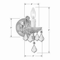 One Light Wall Sconce by Crystorama - Maria Theresa Collection, Polished Chrome Finish - 4471-CH-CL-MWP