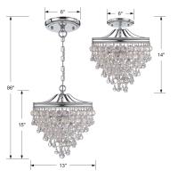 Three Light Mini Chandelier by Crystorama - Calypso Collection, Polished Chrome Finish - 130-CH