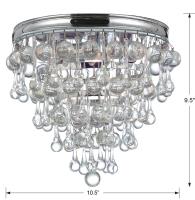 Three Light Flush Mount by Crystorama - Calypso Collection, Polished Chrome Finish - 135-CH