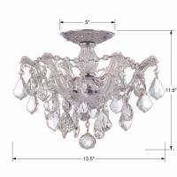 Three Light Semi Flush Mount by Crystorama - Maria Theresa Collection, Polished Chrome Finish - 4430-CH-CL-MWP