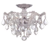 Three Light Semi Flush Mount by Crystorama - Maria Theresa Collection, Polished Chrome Finish - 4430-CH-CL-S