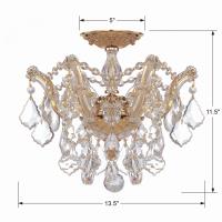 Three Light Semi Flush Mount by Crystorama - Maria Theresa Collection, Gold Finish - 4430-GD-CL-S
