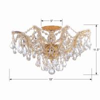 Five Light Semi Flush Mount by Crystorama - Maria Theresa Collection, Gold Finish - 4437-GD-CL-MWP