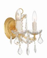 Two Light Wall Sconce by Crystorama - Maria Theresa Collection, Gold Finish - 4472-GD-CL-MWP